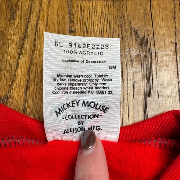 VTG 90s Disney Mickey Mouse Santa Christmas Sweatshirt The Walt Disney Company L - Picture 3 of 9